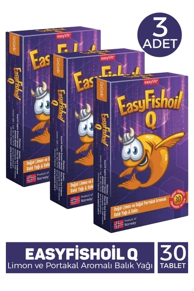 Easyfishoil Q 30 Çiğneme Tableti 3 Adet ürün görseli 1