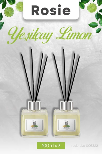 2 Adet Yeşilçay Limon Rosie Çubuklu Oda Kokusu 100 ml ürün görseli