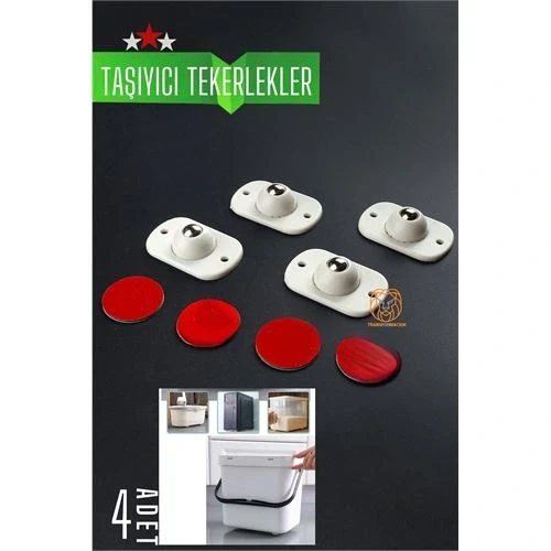 Bilyeli Mini Taşıyıcı Tekerlek Seti  360D Yapışkanlı ürün görseli