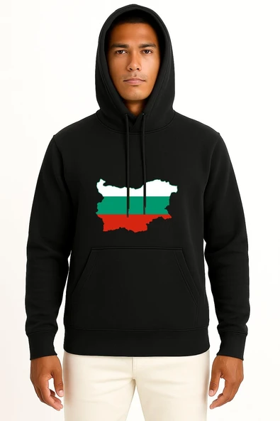 Kapüşonlu Flag Of Bulgaria Map Collection Göğüs Tasarımlı Unisex Sweatshirt - Resim 11
