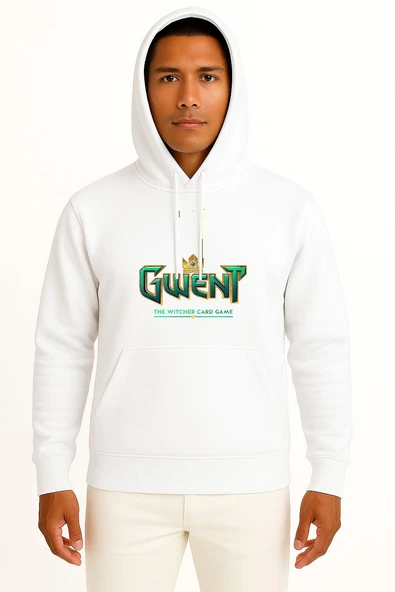 Kapüşonlu Gwent The Witcher Card Game Göğüs Tasarımlı Unisex Sweatshirt - Resim 3