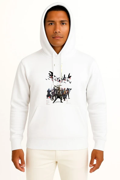 Kapüşonlu The Witcher 3 Wild Hunt Geralt Of Rivia Göğüs Tasarımlı Unisex Sweatshirt ürün görseli