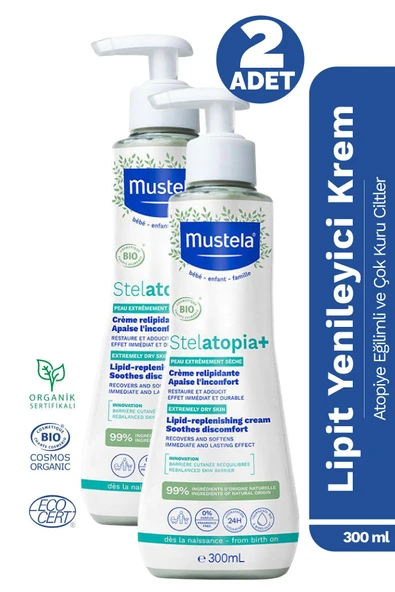 Mustela Stelatopia Lipit Yenileyici Krem Pompalı Şişe 300 ml 2 Adet ürün görseli 1