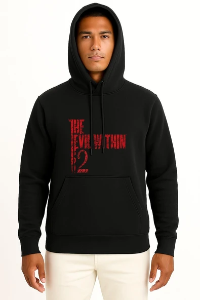 Kapüşonlu The Evil Within 2 Video Game Göğüs Tasarımlı Unisex Sweatshirt - Resim 11