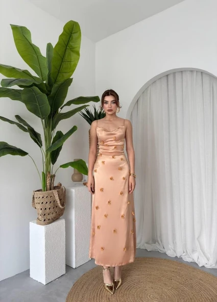 Dora Çiçek Detaylı Elbise - Resim 7