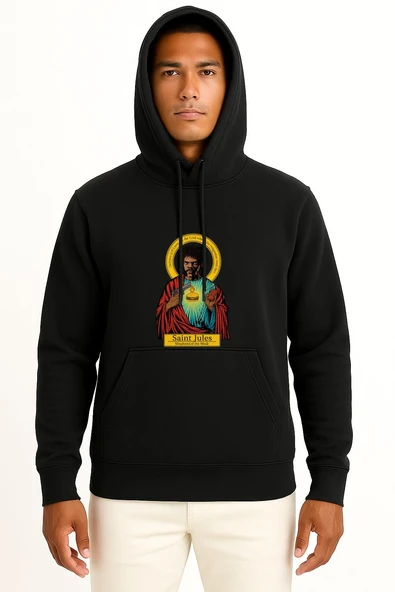 Kapüşonlu Saint Jules Shepherd Of The Weak Göğüs Tasarımlı Unisex Sweatshirt - Resim 11