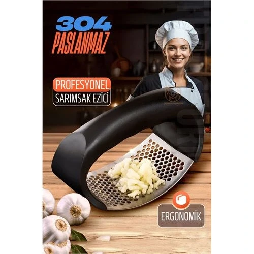 Sarımsak Ezici Zencefil Meyve Ezici 304 Paslanmaz Çelik - Resim 2