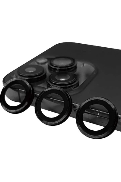 Litae Trend BFS iPhone 14 Pro Max Raze Metal Kamera Lens - Siyah