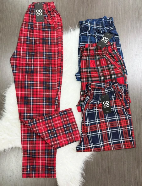 UNİSEX PENYE PİJAMA TEK ALT LARGE KIRMIZI ürün görseli