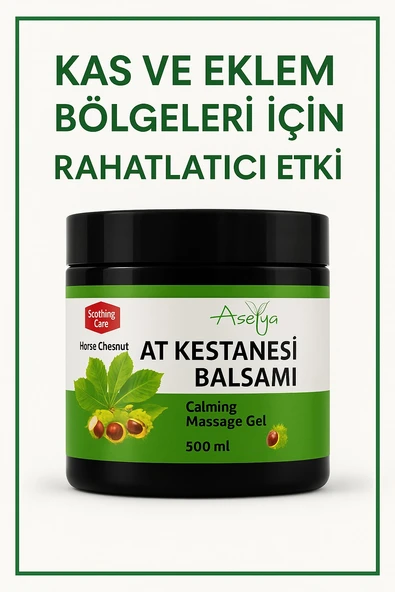 ASELYA AT KESTANESİ BALSAMI 500 ML – KAS VE EKLEM BÖLGELERİ İÇİN RAHATLATICI BİTKİSEL MASAJ JEL