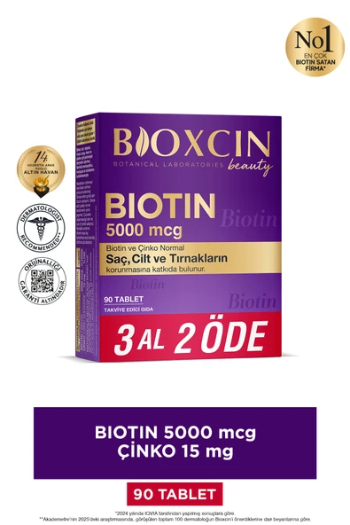 Bioxcin Biotin 5000 Mcg 90 Tablet ürün görseli
