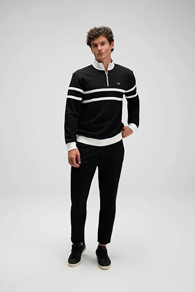 Ellesse Erkek Yarım Fermuarlı Sweat EM619-BK - Resim 3