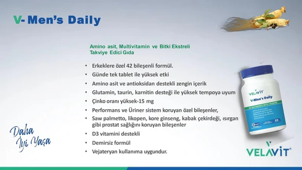 Velavit V-Mens Daily 30 Tablet - Resim 5