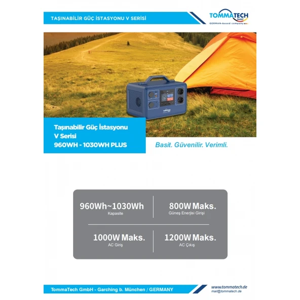 TommaTech 1030Wh Taşınabilir Güç Kaynağı - Resim 2
