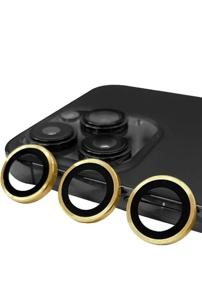 Litae Trend BFS iPhone 13 Pro Max Raze Metal Kamera Lens - Gold