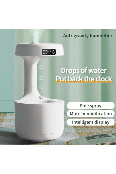 Blackbird LZ599 Yerçekimsiz Hava Nemlendirici | 600 ml Kapasite | Dijital Saatli | Zarif Tasarım - 3