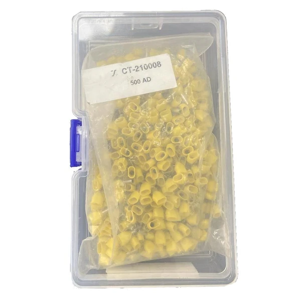 Tügen 2x1,00mm2 Çift Girişli İzoleli Yüksük Sarı ( 1 Kutu 500 Adet ) - Resim 2