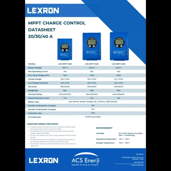 Lexron MPPT 20A Solar Şarj Kontrol Cihazı - 2