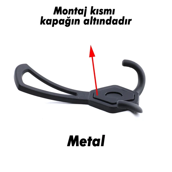 5 ADET Askı Dolap Askılık Askılığı Banyo Mutfak Askısı Duvar Kapı Arkası Elbise Vestiyer Siyah - Resim 4