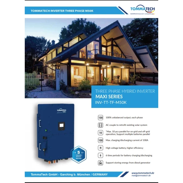 TommaTech Trio-Hybrid Maxi Serisi 50kW Trifaze Hibrit İnverter - 2