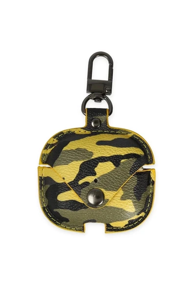 Litae Trend BFS Airpods Pro 2 (2.nesil) Çanta Kamuflaj Deri Kılıf - Sarı