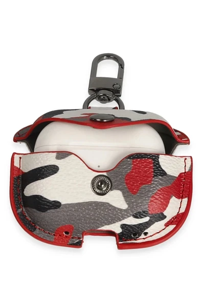 Litae Trend BFS Airpods 3 (3.nesil) Çanta Kamuflaj Deri Kılıf - Kırmızı - 3