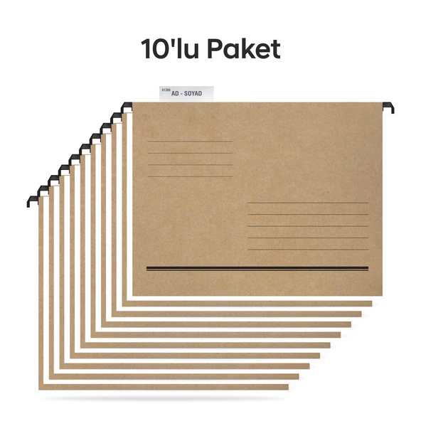 Tunakart ASD2003 Plastik Çubuklu Askılı Telli Dosya 10'lu Paket