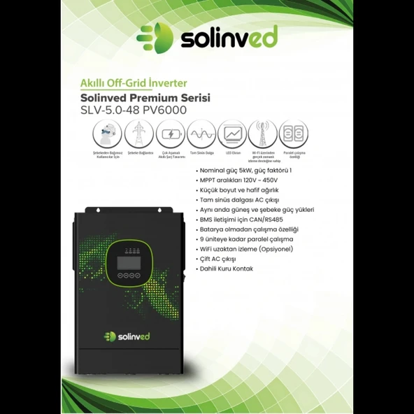 Solinved 5.0 kW Gordion Serisi MPPT Off-Grid Invertör 48V (Paralellenebilir) - Resim 2