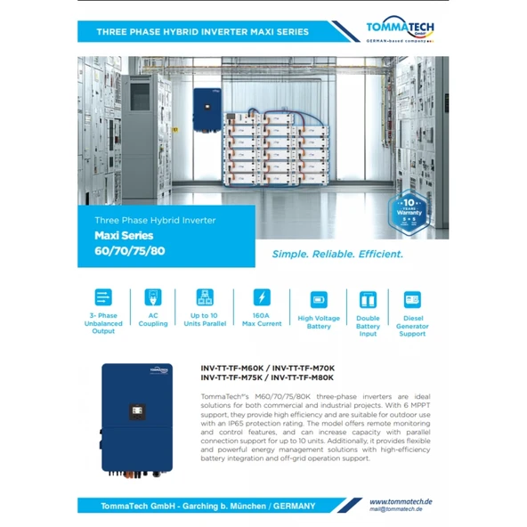 TommaTech Trio-Hybrid Maxi Serisi 80kW Hibrit İnverter - 2
