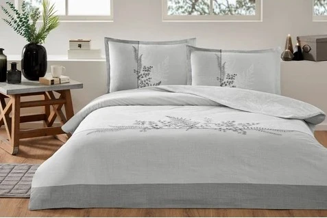 Özdilek Helecho Gri Çift Kişilik %100 Pamuk Nevresim Takımı