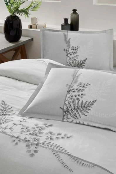 Özdilek Helecho Gri Çift Kişilik %100 Pamuk Nevresim Takımı - 3