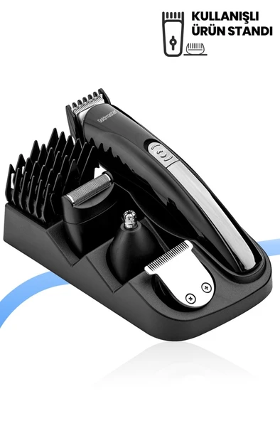 GOLDMASTER Filinta 9 In 1 Standlı Kablosuz Kablolu Hızlı Şarj Erkek Bakım Seti (ADAPTÖRLÜ) - Resim 2