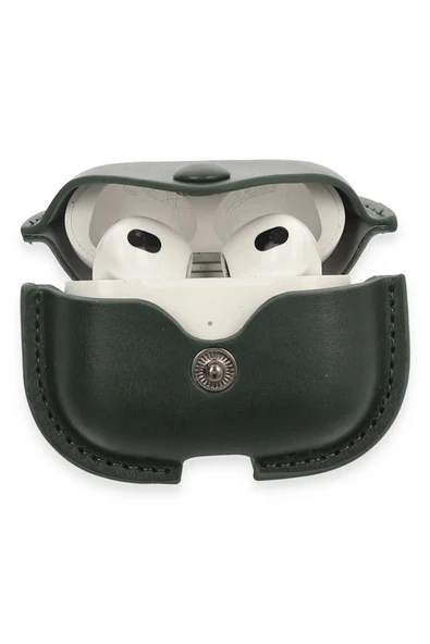 Litae Trend BFS Airpods 3 (3.nesil) Çanta Deri Kılıf - Haki Yeşil - 3