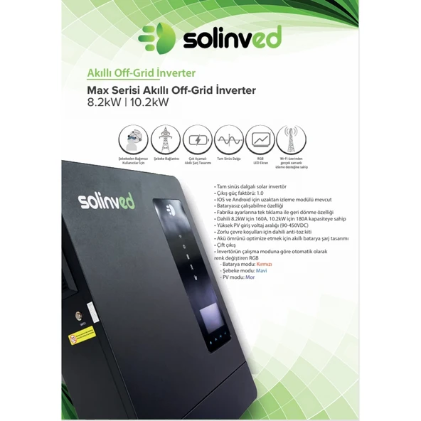 Solinved 8.2 kW Max Serisi MPPT Off Grid İnverter - 2