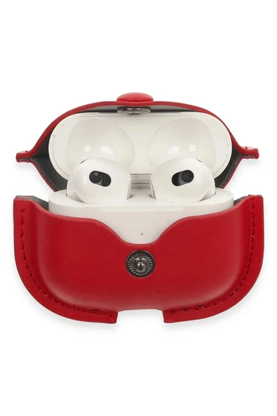 Litae Trend BFS Airpods 3 (3.nesil) Çanta Deri Kılıf - Kırmızı - 3