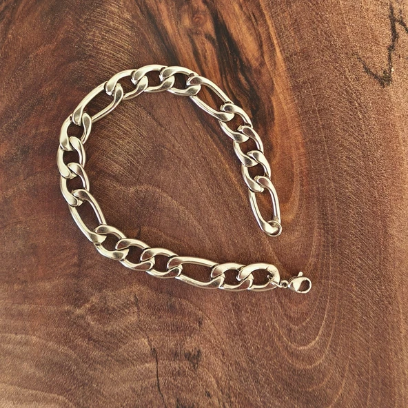 Gurmet Kararmaz Gümüş Erkek Çelik Bileklik - Resim 2