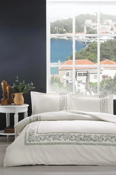 Özdilek Bordado Krem Çift Kişilik %100 Pamuk Nevresim Takımı