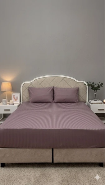 %100 PAMUK SATEN LASTİKLİ ÇARŞAF SETİ