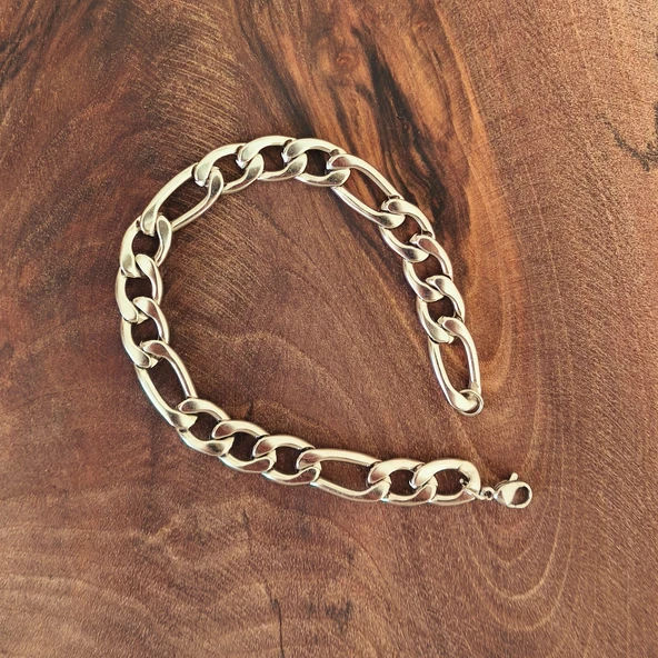 Gurmet Kararmaz Gümüş Erkek Çelik Bileklik - Resim 4