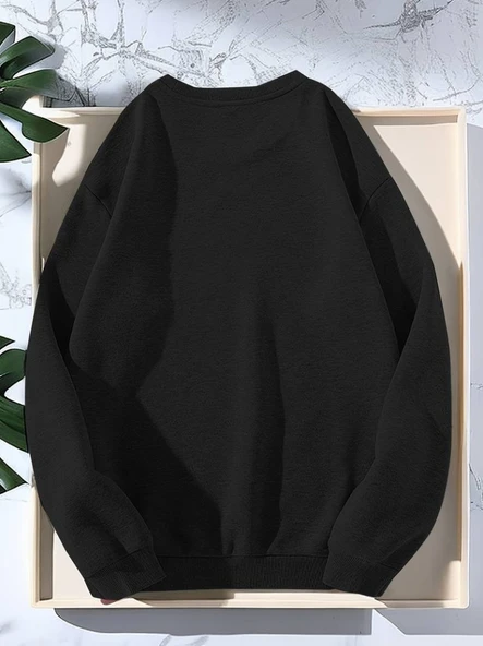 Erkek Uzun Kollu Bisiklet Yaka Kuş Desenli Iki Iplik Viskon Sweat - Resim 3