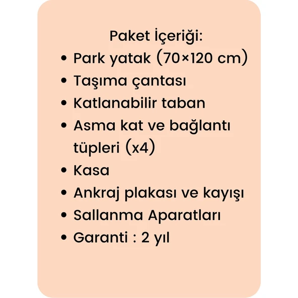 Raftel Oyun Parkı Park Yatak Bebek Beşik 70X120 cm - Resim 9
