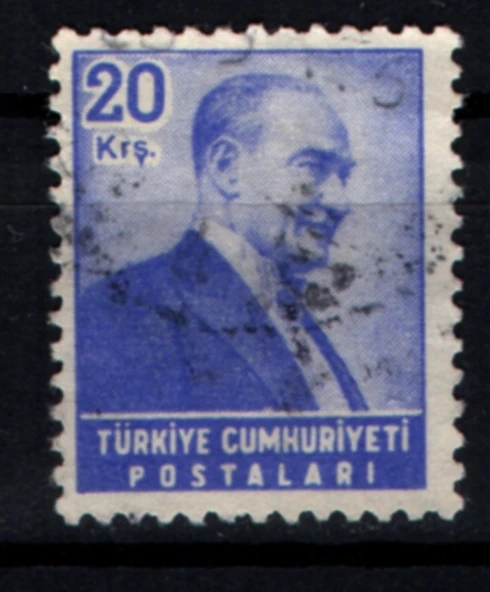 EABİ-1955 Yılı ATATÜRK (Sağa bakan Portre) Posta Pulları 20 Kuruş  (tp0520) İsfila 1826 ürün görseli