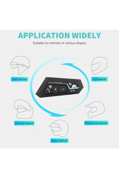 Blackbird BT-22 Motosiklet Kask Bluetooth Kulaklık & Intercom Seti | Kablosuz Müzik Su Geçirmez - 5