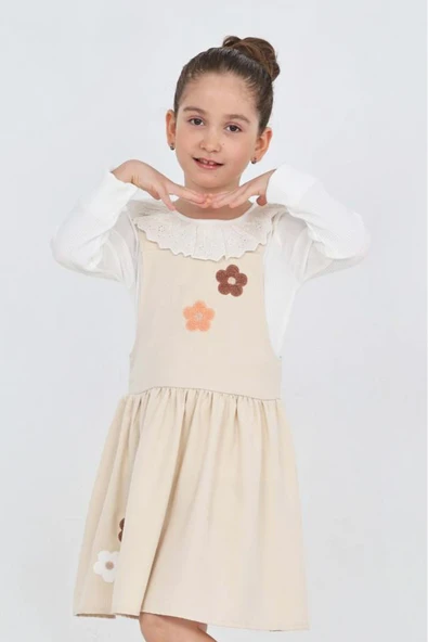 Kız Çocuk 2'li Elbise (Elbise+Badi Bluz) 12342 - Resim 2