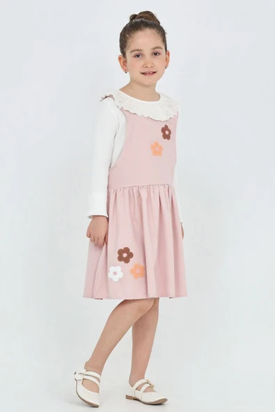 Kız Çocuk 2'li Elbise (Elbise+Badi Bluz) 12342 - Resim 7