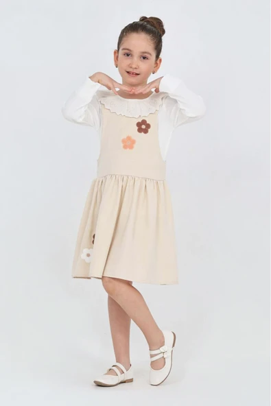 Kız Çocuk 2'li Elbise (Elbise+Badi Bluz) 12342 - Resim 5