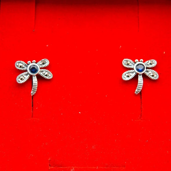 925 Ayar Gümüş Çocuk Küpesi skü00030 - Resim 4