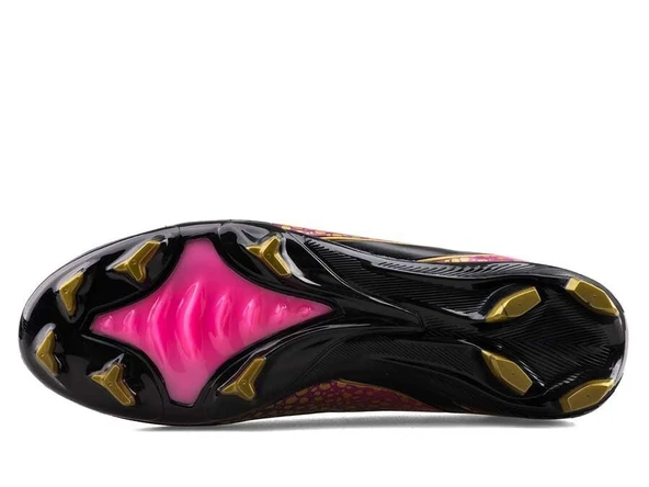 Siyah Altın Detaylı Çim Saha Futbol Ayakkabısı – Profesyonel Krampon 610 - 4