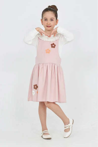 Kız Çocuk 2'li Elbise (Elbise+Badi Bluz) 12342 - Resim 8