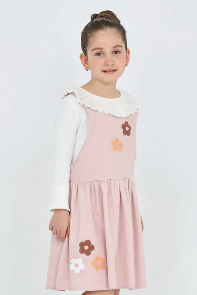 Kız Çocuk 2'li Elbise (Elbise+Badi Bluz) 12342 - Resim 6